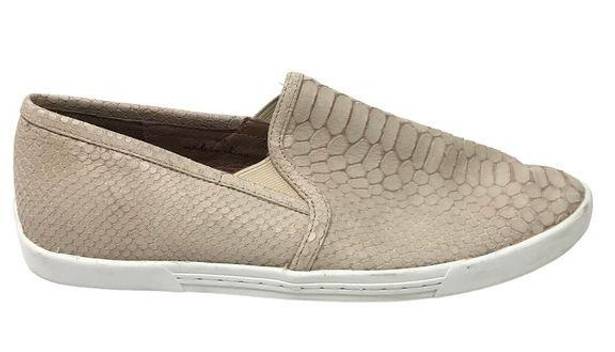 Joie  Womens Size 38.5 US Size 8.5 Snakeskin Embossed Slip On Flat Sneakers Blush