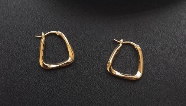 18K Gold Plated Geometric Square Hoop Earrings for Women