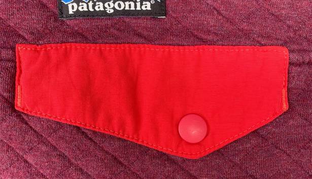 Patagonia Snap-T Maroon Burgundy Violet Red Quilt Pullover Sweater Jacket