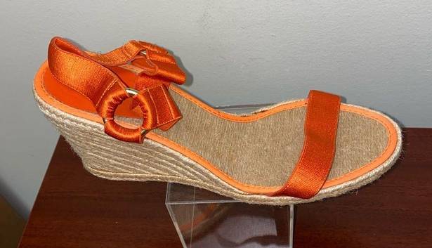 Ralph Lauren  Indigo Espadrille Wedges Orange size 11