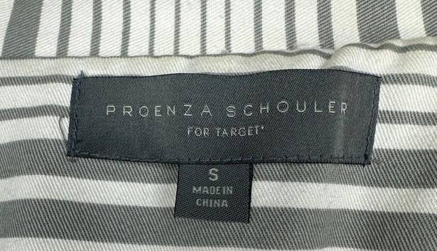 Proenza Schouler  for Target Grey White Striped Lightweight Trench Coat Sz Small