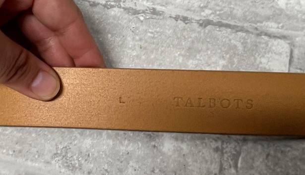 Talbots  tan brown and blue leather belt large