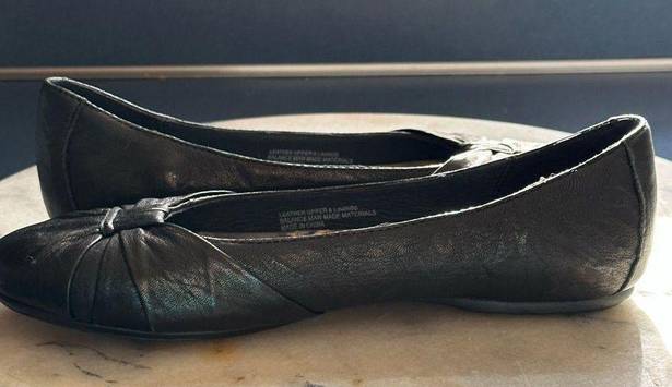 Krass&co Born Lily Top Knot Ballet Black Round Toe Flats Padded Sole SZ 7 Good …