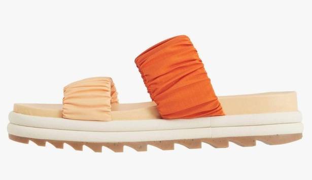Sorel  Women's Roaming Two Strap Slide Sandals Sz 8.5 in Faded Spark/Desert Sun