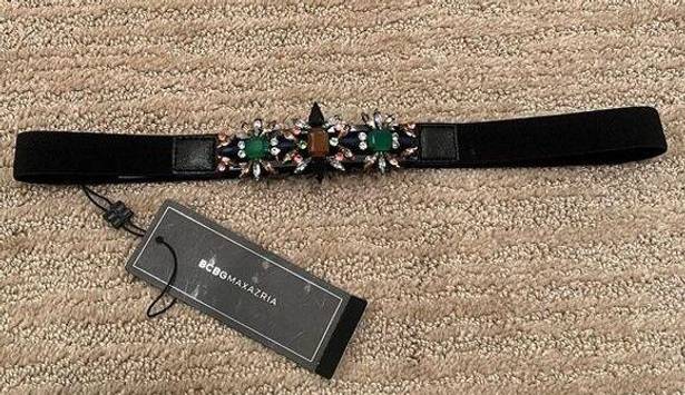 BCBGMAXAZRIA  Black Gemmed Elastic Belt