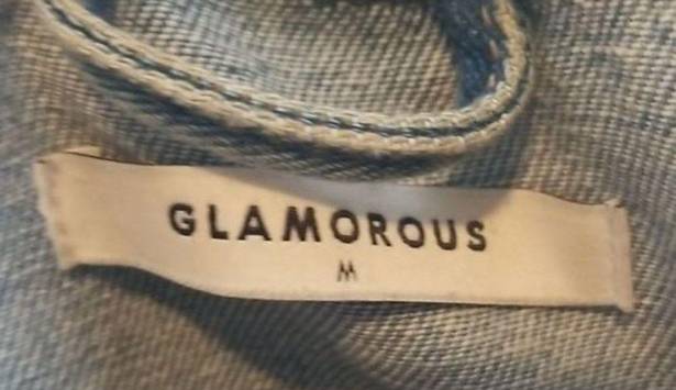 Glamorous  Women's  Long sleeve button down blue Jean Jacket top size‎ Medium