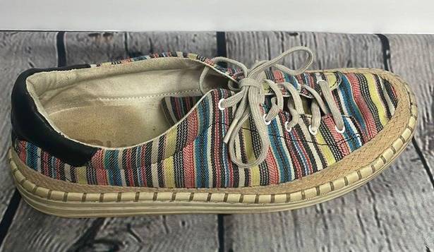 Sam Edelman  Kavi Stripes Canvas colorful sneaker size 8.5