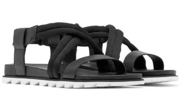 Sorel  Women’s Roaming Deacon Black Leather Sandals