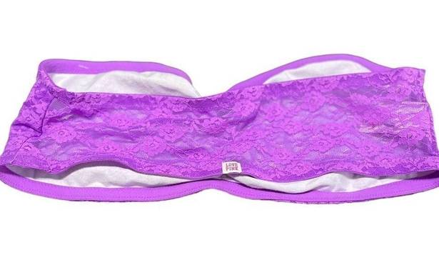 PINK - Victoria's Secret  Purple Floral Lace Bandeau Bra Size Large / L - NEW