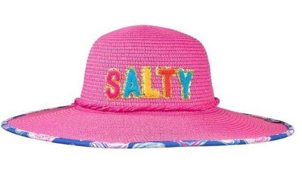 Simply Southern NWT  Preppy Bucket‎ Straw Hat “Salty” Pink One Size