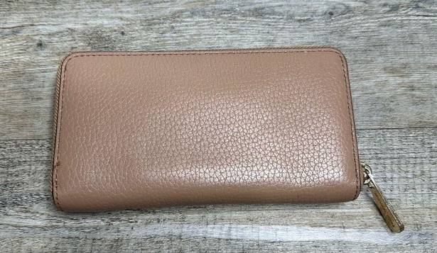 Michael Kors  Jet Set Bi-Fold Leather Wallet Tan Brown Zip Around