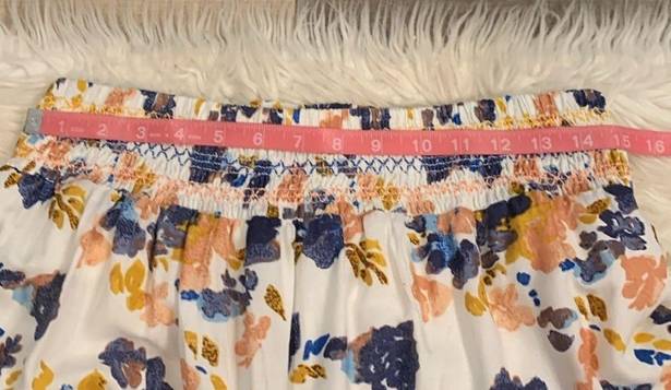 Flint & Moss maxi skirt smocked pull on waist floral mixed print L