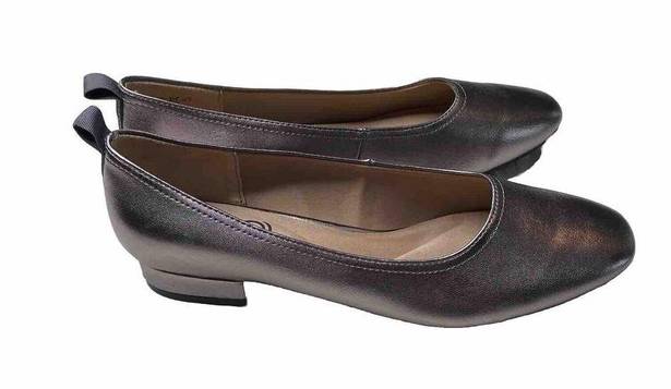 Life Stride  Cameo Gunmetal Metallic Gray  Casual Slip On Ballet Flats Size 8 M