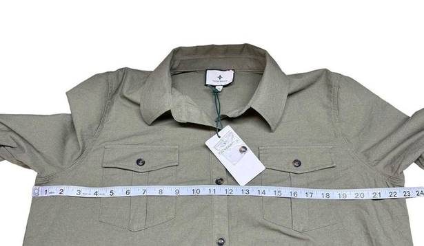 Tuckernuck  New Olive Steele Button Down Long Sleeve Boyfriend Shirt Top Size XL