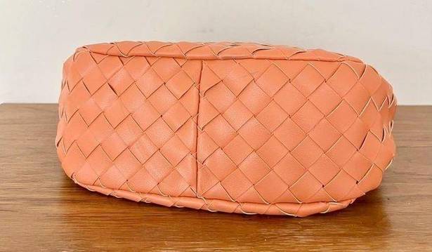 Anthropologie NWOT By  Leather Woven Top handle Bag Orange Women's