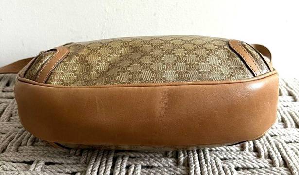 CELINE Vintage  Macadam Coated Canvas and Leather Shoulder Bag