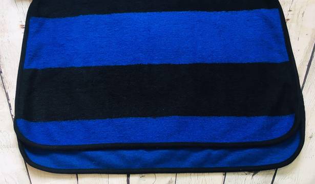 Madewell Blue & Black Brushed Rugby Boxy Top