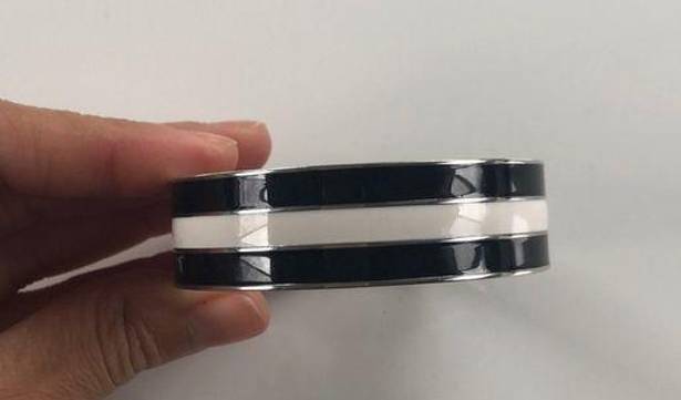 Ralph Lauren Lauren by  Black White Stripe Bangle