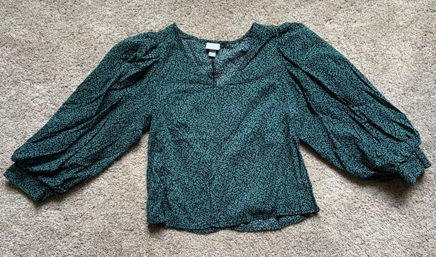 A New Day Green Floral Blouse