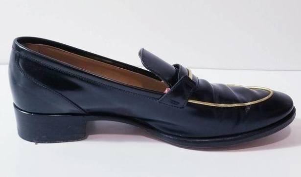 Salvatore Ferragamo  Black Patent Slip-On Loafer