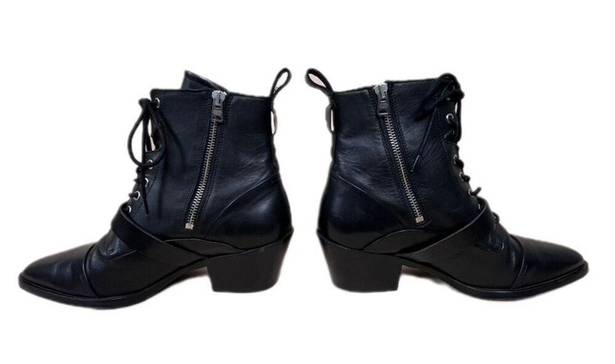 ALLSAINTS  • Black Katy Leather Lace up Boots • Size 40