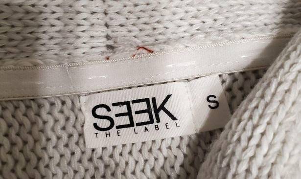 SEEK the Label  Cream & White Cowl Neck Sweater (S)