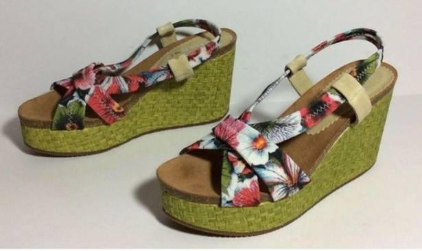 Krass&co Right Bank Shoe . Floral Fabric Espadrille Sz 8