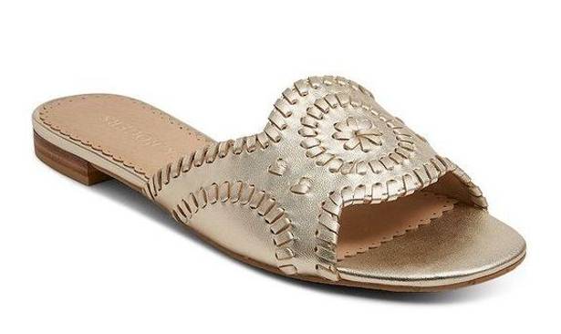 Jack Rogers New!  Thompson Slides Gold Sandals