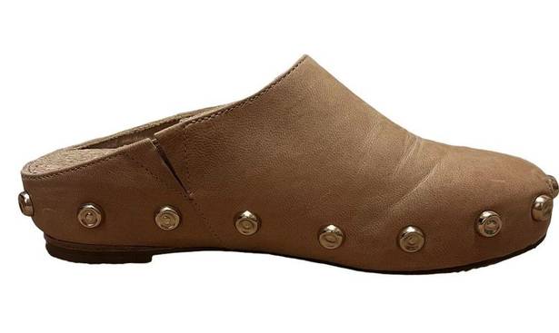 Kelsi Dagger  Brooklyn Studded Leather Slip On Mules Tan Size 5.5