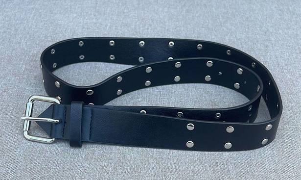 Guess  Jeans black faux leather belt with silver studs Size small (42 inches)