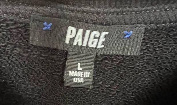 Paige  Daytona Chain Trim Casual Pullover Sweatshirt Black Silver Size Large