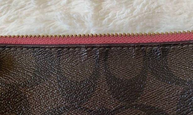 Coach  Double Corner Monogram Zip Wallet Wristlet