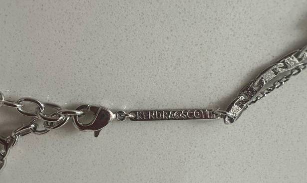 Kendra Scott  Elisa Silver Multi Strand Necklace in Platinum Drusy Herringbone