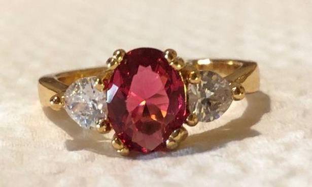 Ruby New Lab-Created  Gold Filled Ring Size 5