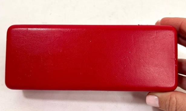 Carolina Herrera  Glasses Case Red Leather Hard Shell w/Black Velvet Lining