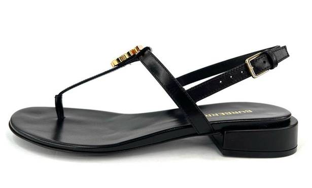 Burberry  Emily TB Logo Slingback Thong Monogram Leather Sandal EU 36 - US 6