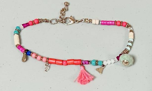 Pink Beaded Tassel Boho Bohemian Anklet Ankle Bracelet Jewelry 🩷