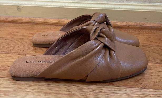 Kelsi Dagger  Brooklyn Willoughby women’s leather mules slip-ons shoes Sz 8.5