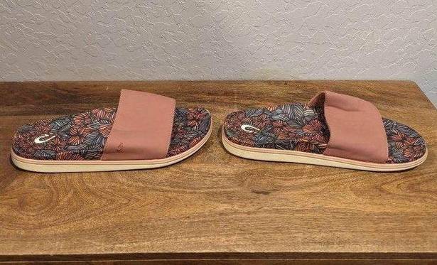 Olukai  Pu'e One Multicolor Floral Footbed Slide Sandals Size EU 10