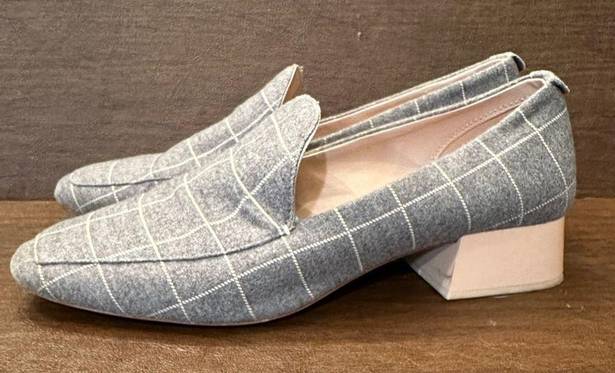 AD & Daughters A.D & Daughters Women's Loafers Greyton Grey Blush Plaid Patent Heel Size 8