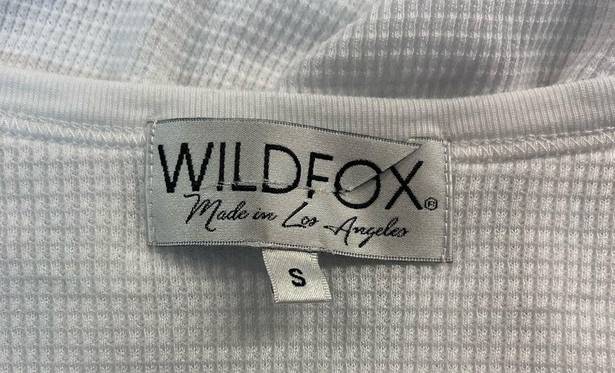 Wildfox  Waffle sweat Thermal Top Pure White Size Small