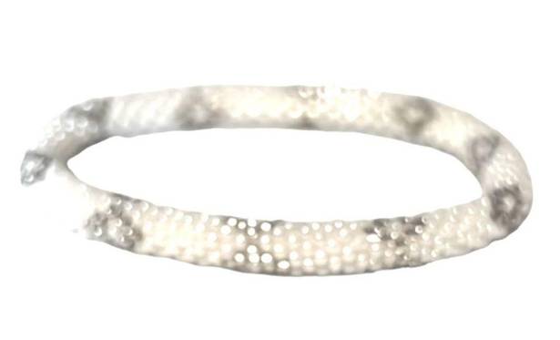 Krass&co SASHKA  Artisan Crafted Glass Beaded Bracelet from Nepal White & Clear Diamond