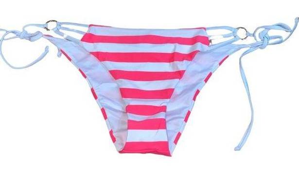 Relleciga NWT  Striped Hot Pink & White Tie Bikini