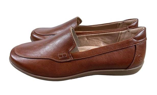 Life Stride  Nina Walnut Brown Faux Leather Slip On Loafers NWOT 7.5W