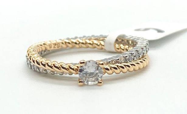 Size 6 Interlocking Silver Tone and Golden Rings