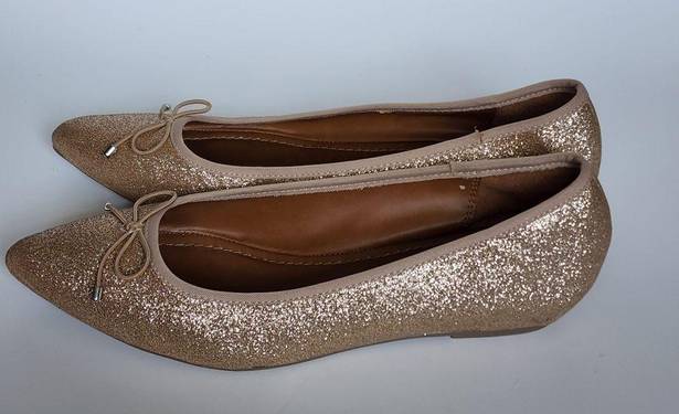 Candie's  Balero gold glitter bow flats size 9½