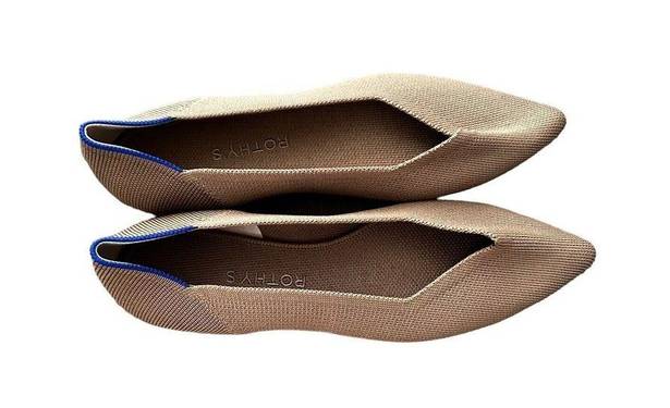 Rothy's Rothy’s The Pointy  Ecru Beige Tan Slip On Flats Tortoise Sole Women’s Size 9