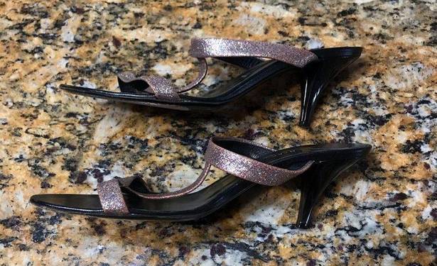 Marc Jacobs  T-Strap Pink Glitter Mules Sz7