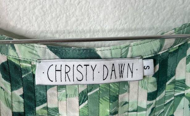 Christy Dawn  RARE Banana Leaf Tropical Palm Leaves Printed Sleeveelss Dress S