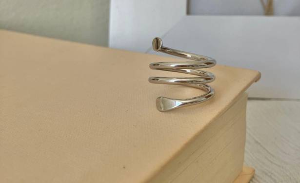 Vintage “Tirzah” Silver Swirl Wrap Ring Statement Classic Eclectic Chunky Western White